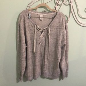H&M Grey sweatshirt with lace up detail